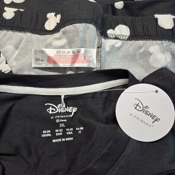 Disney at Primark 2XL Black White Mickey Walt Disney Pants Lounge Sleepwear - Picture 8 of 9